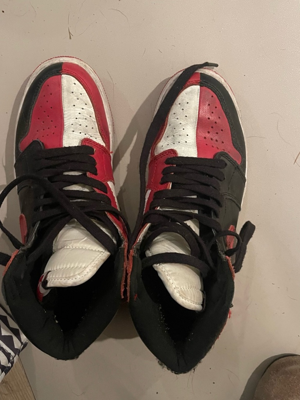 Nike Black, Red & White High-Top Sneakers